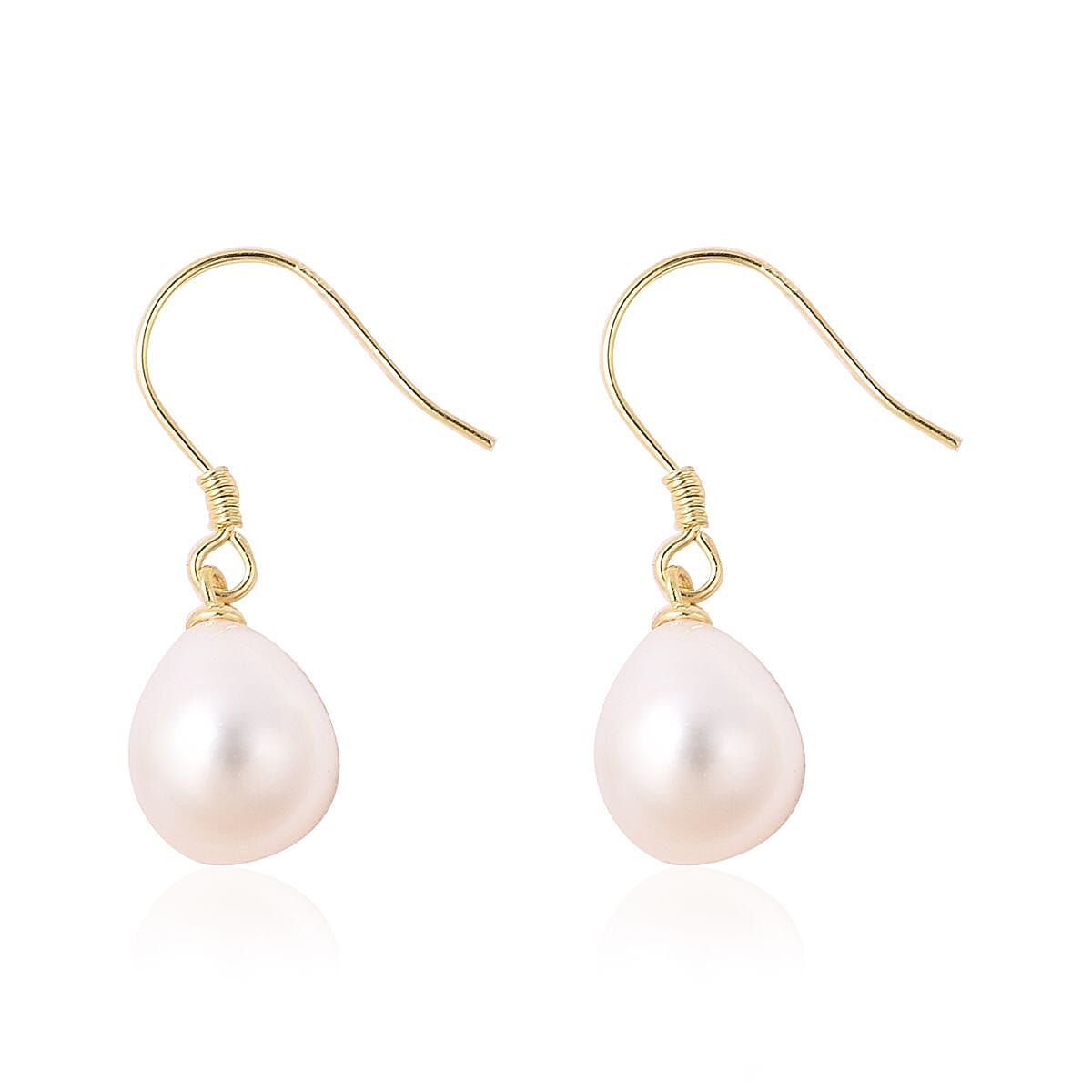 Freshwater  Pearl Drop Earrings Solitaire Pendant in 14K YG Over Sterling Silver| Pearl Jewelry For Birthday Gifts