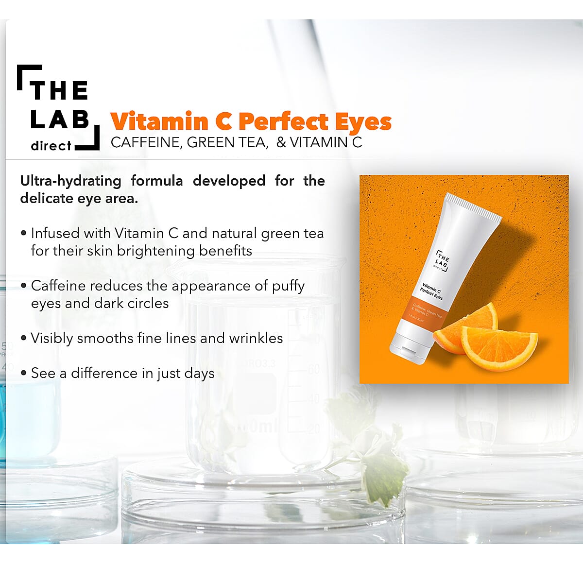 The Lab Direct Perfect Eyes with Caffeine, Green Tea & Vitamin C 1oz
