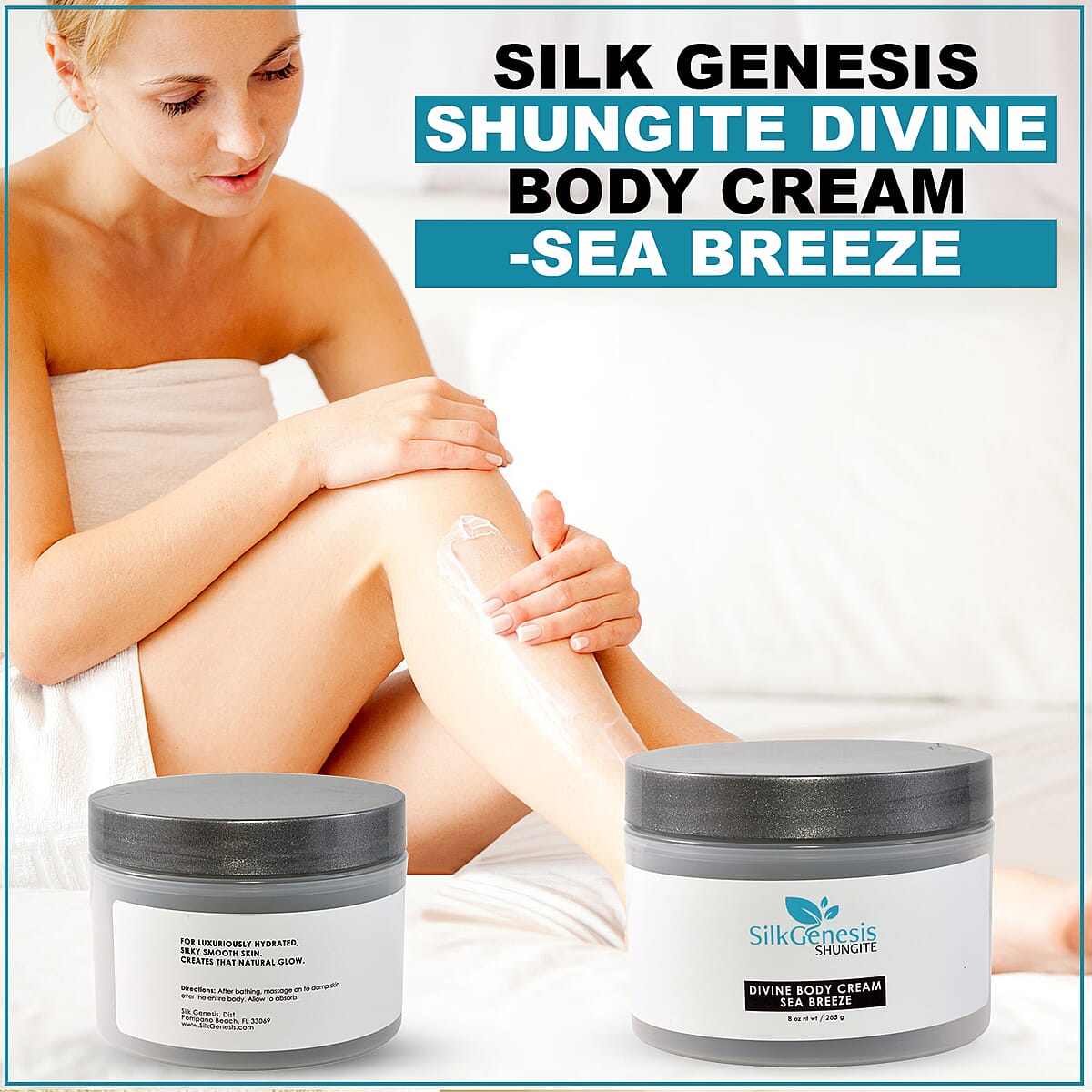 SILK GENESIS Shungite Divine Body Cream -Sea Breeze 8 oz image number 1