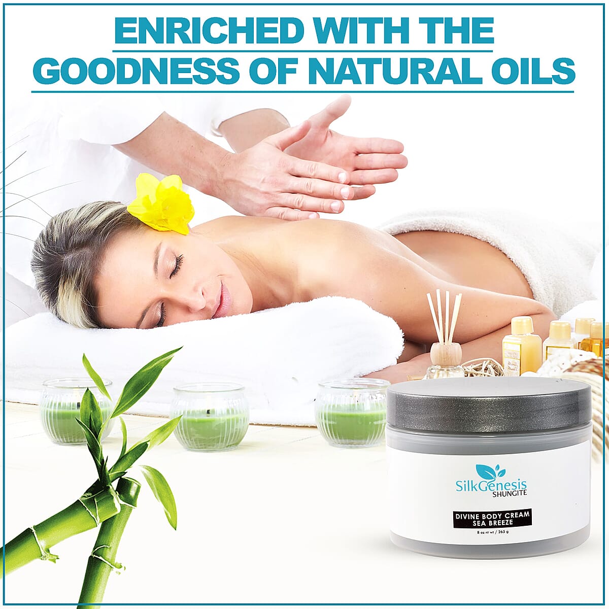 SILK GENESIS Shungite Divine Body Cream -Sea Breeze 8 oz image number 3