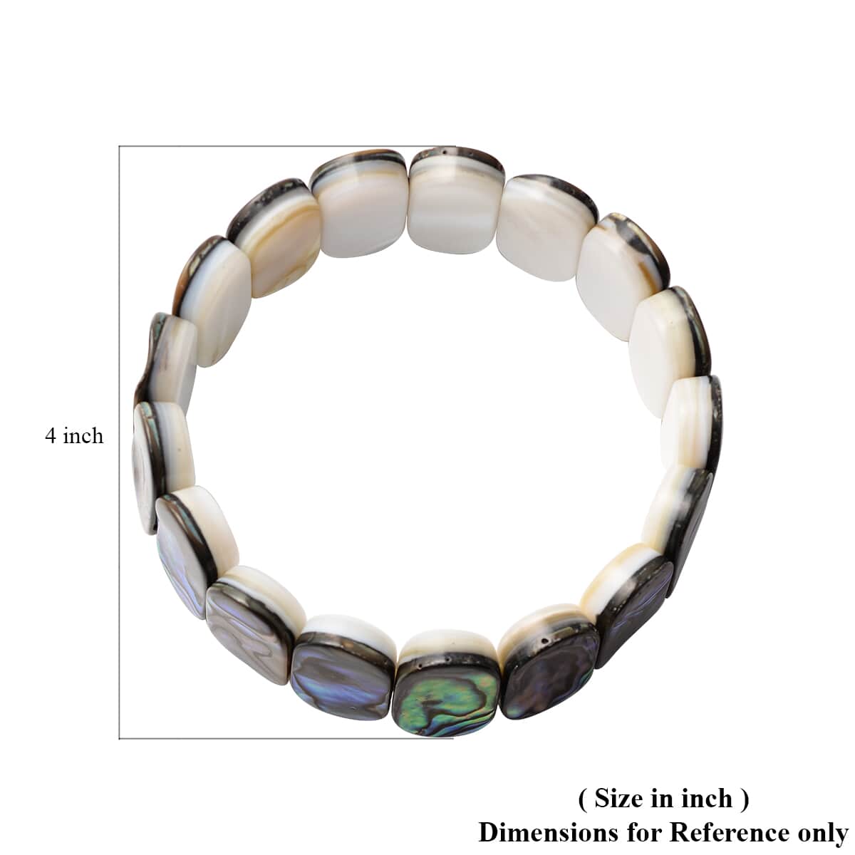 Abalone Shell Stretch Reversible Bracelet image number 2