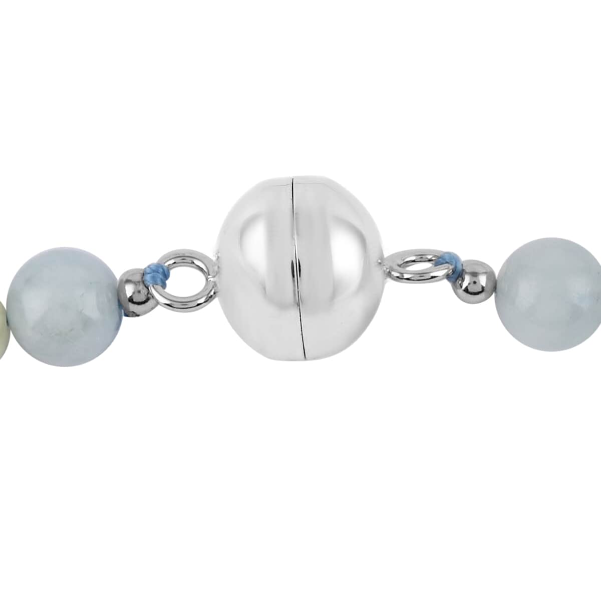 Cheryl Exclusive Pick Multi Aquamarine Beaded Necklace 18 Inches with Magnetic Clasp in Silvertone 197.00 ctw image number 2