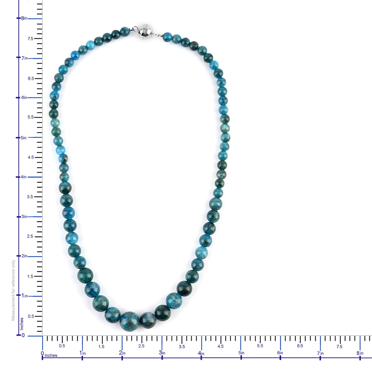 Malgache Neon Apatite Beaded Necklace 18 Inches with Magnetic Clasp in Silvertone 200.00 ctw image number 3