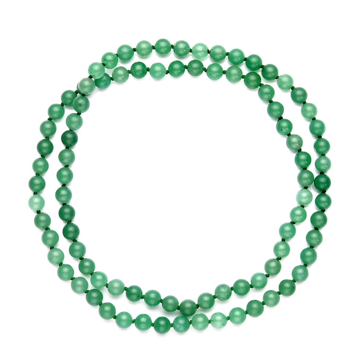 Green Aventurine Beaded Endless Necklace 34 Inches 367.90 ctw image number 0