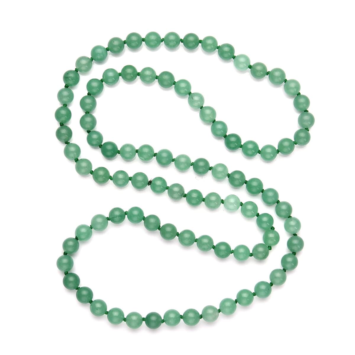 Green Aventurine Beaded Endless Necklace 34 Inches 367.90 ctw image number 2