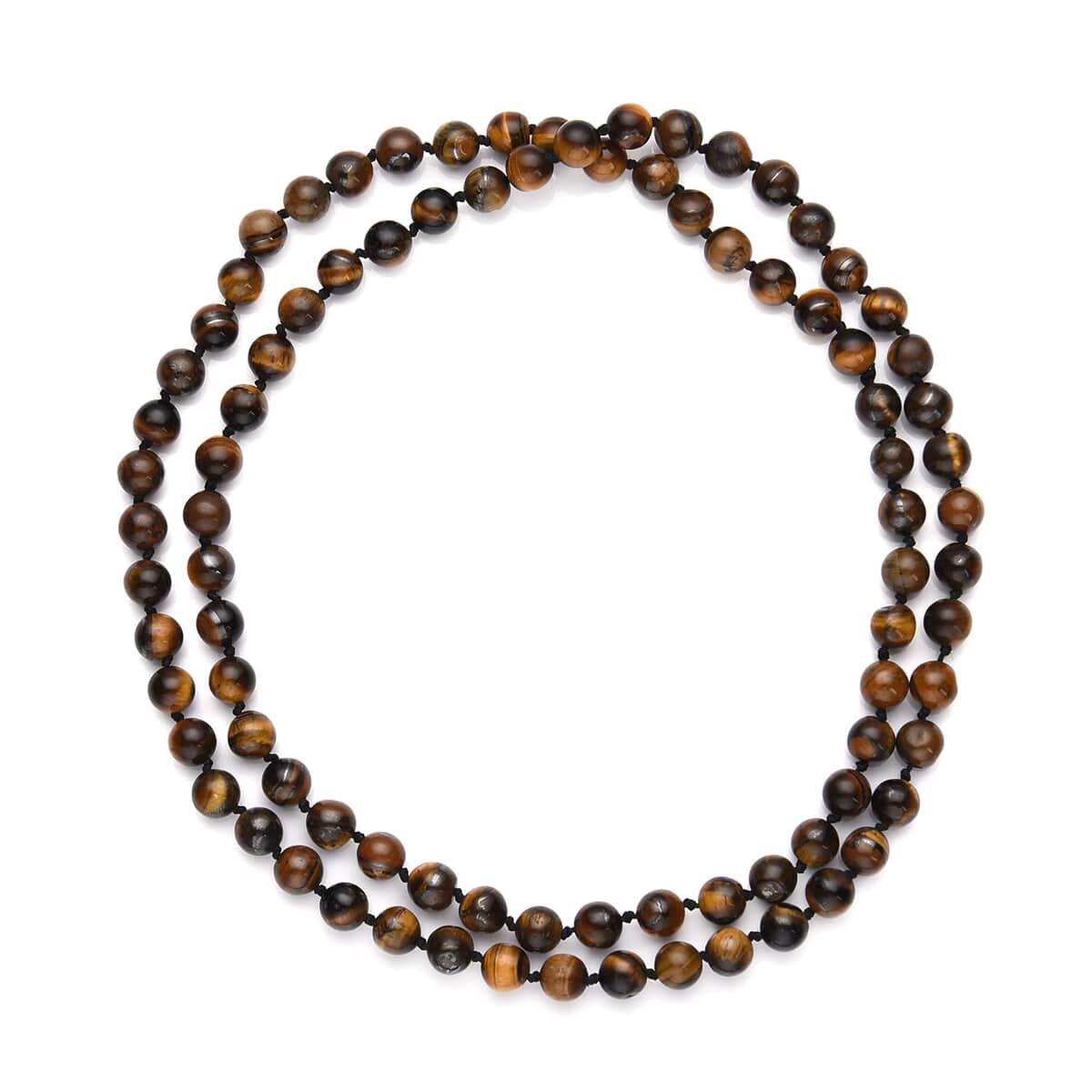 Yellow Tiger's Eye Beaded Endless Necklace 34 Inches 363.85 ctw image number 0