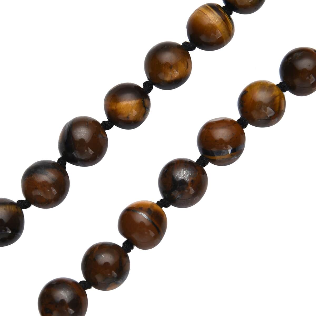 Yellow Tiger's Eye Beaded Endless Necklace 34 Inches 363.85 ctw image number 4