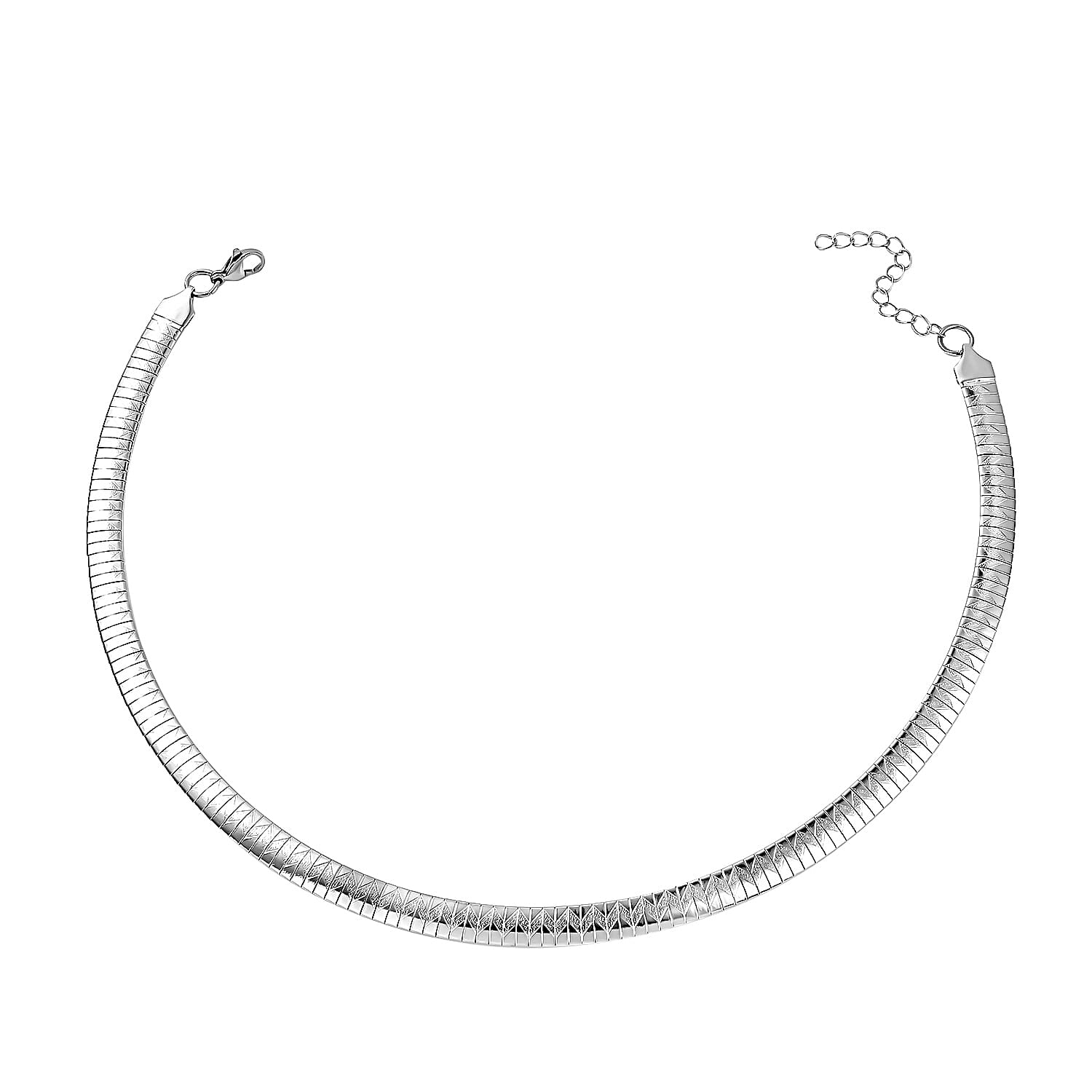 Omega Texture Necklace 16 Inches in Stainless Steel 19.35 Grams