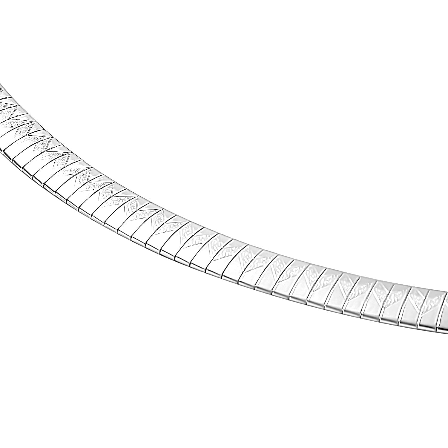 Omega Texture Necklace 16 Inches in Stainless Steel 19.35 Grams