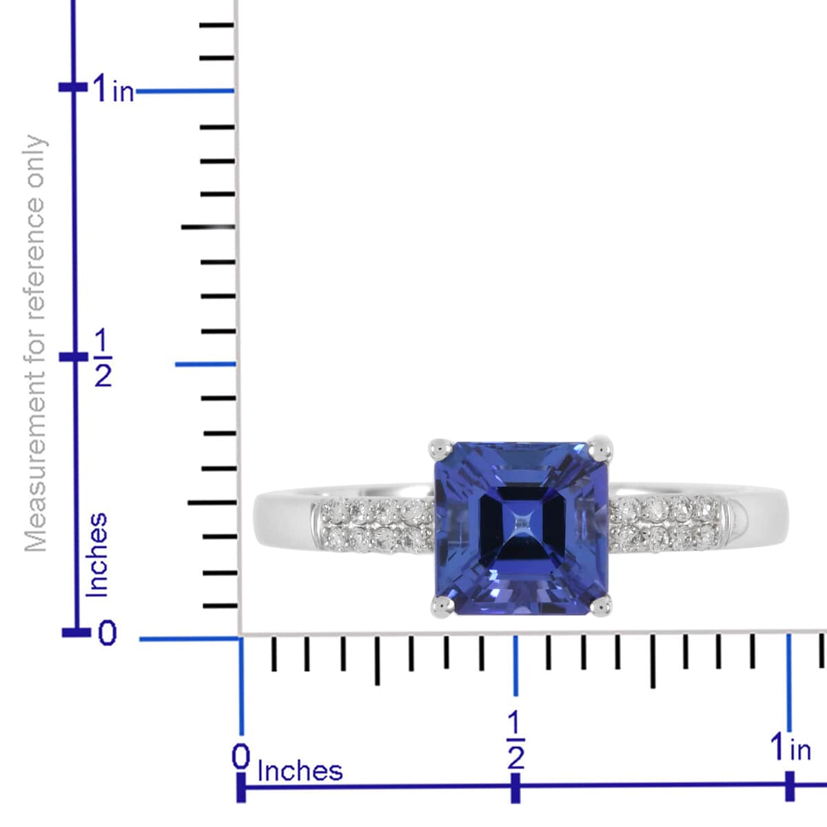 Rhapsody 950 Platinum AAAA Asscher Cut Tanzanite and Diamond E-F VS2 Ring (Size 7.0) 4.38 Grams 1.85 ctw  image number 4