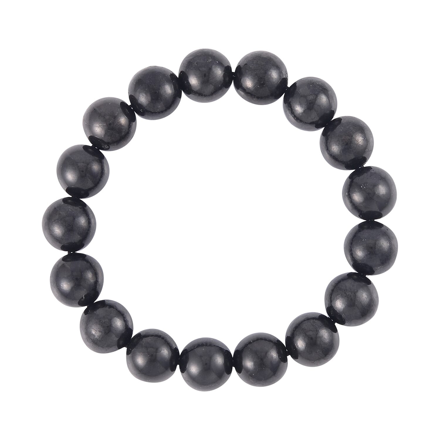 Shungite Beaded Stretch Bracelet 190.00 ctw