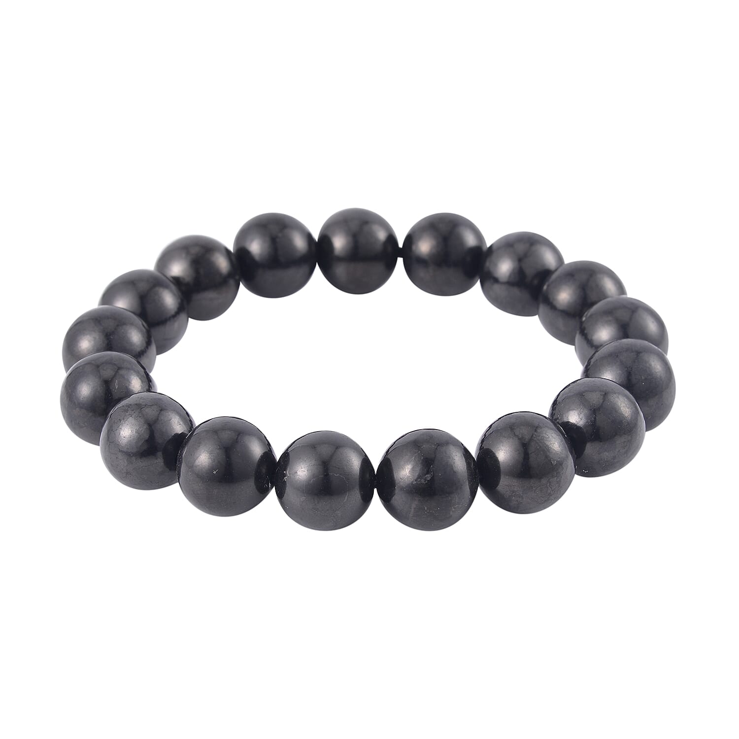 Shungite Beaded Stretch Bracelet 190.00 ctw