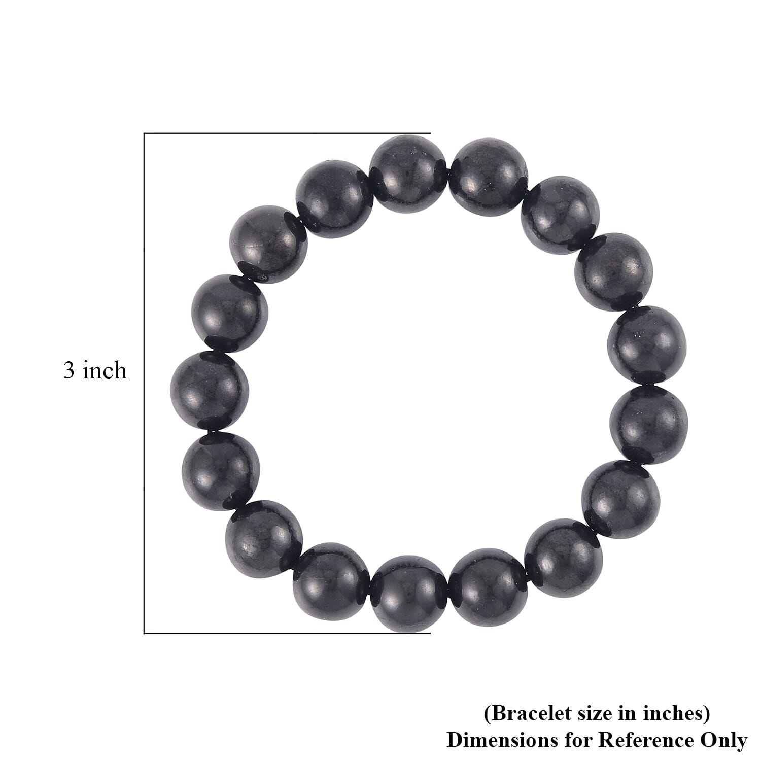 Shungite Beaded Stretch Bracelet 190.00 ctw