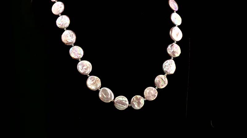 Rare Find AAA Organic Purple Keshi Pearl Necklace 24 Inches in Sterling Silver