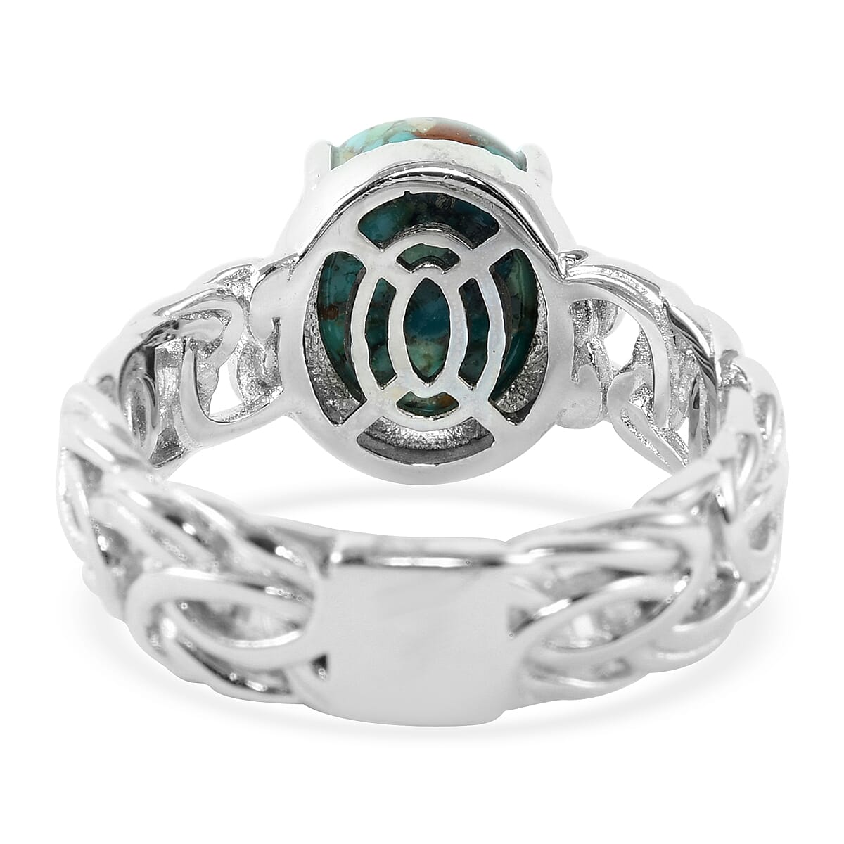 Matrix Sleeping Beauty Turquoise Ring in Sterling Silver (Size 6) 5.84 ctw