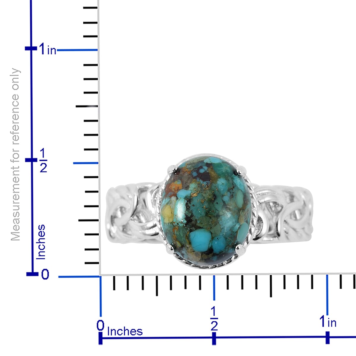Matrix Sleeping Beauty Turquoise Ring in Sterling Silver (Size 6) 5.84 ctw