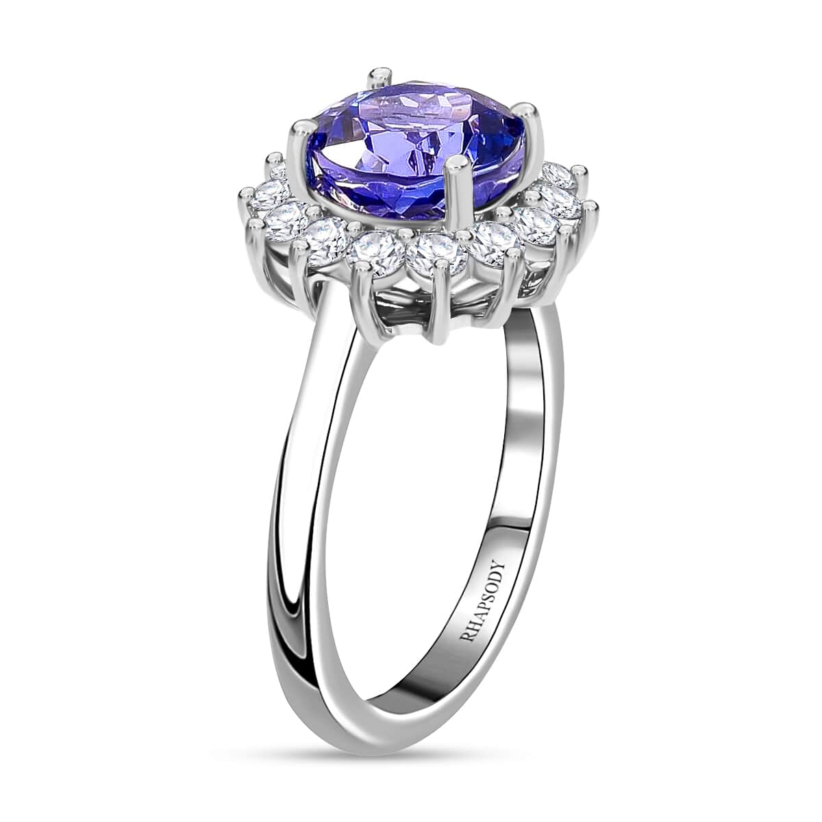 Certified and Appraised Rhapsody 950 Platinum AAAA Tanzanite and E-F VS2 Diamond Ring (Size 10.0) 5.65 Grams 2.75 ctw image number 2