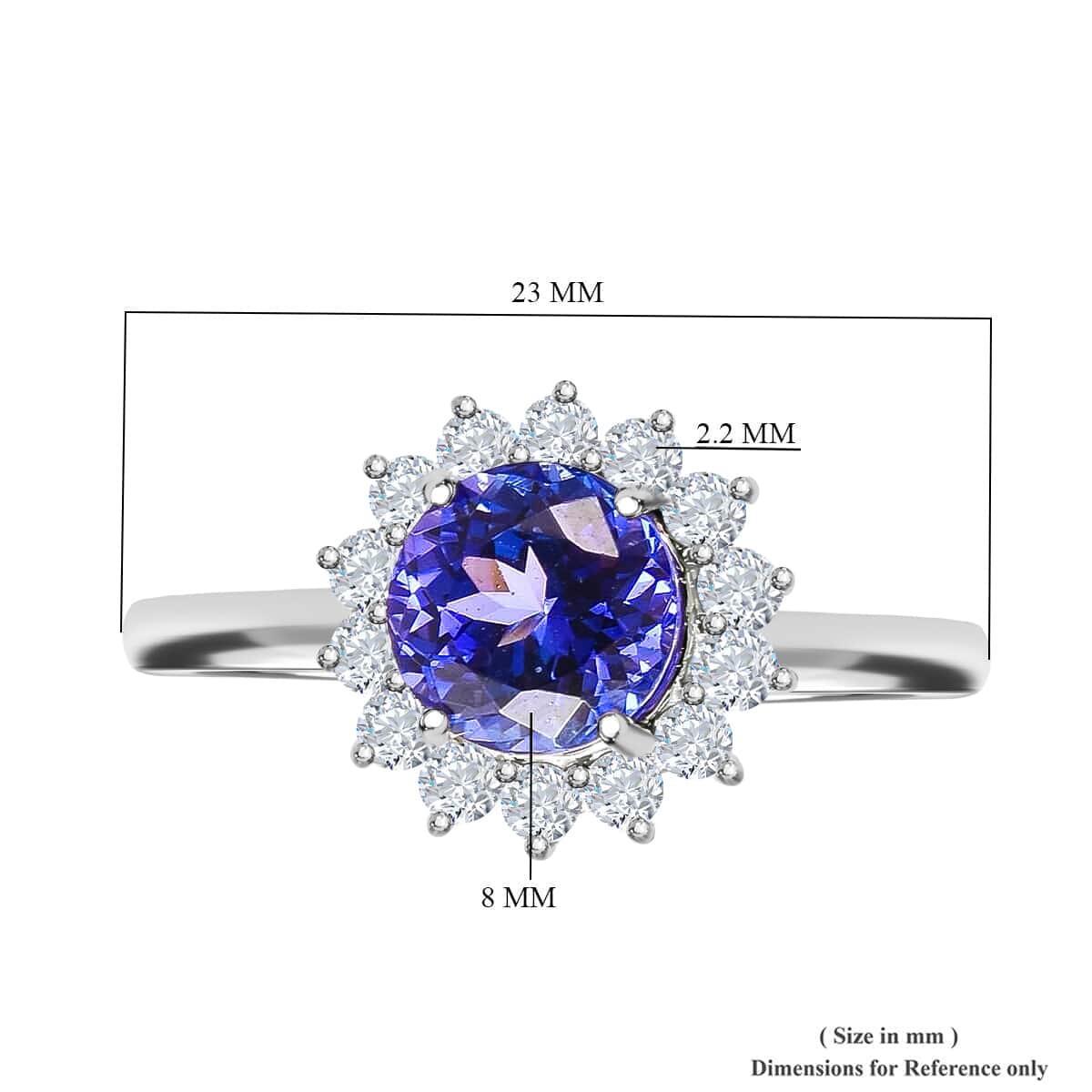Appraised RHAPSODY 950 Platinum AAAA Tanzanite and E-F VS2 Diamond Sunburst Ring 5.65 Grams 2.75 ctw image number 4