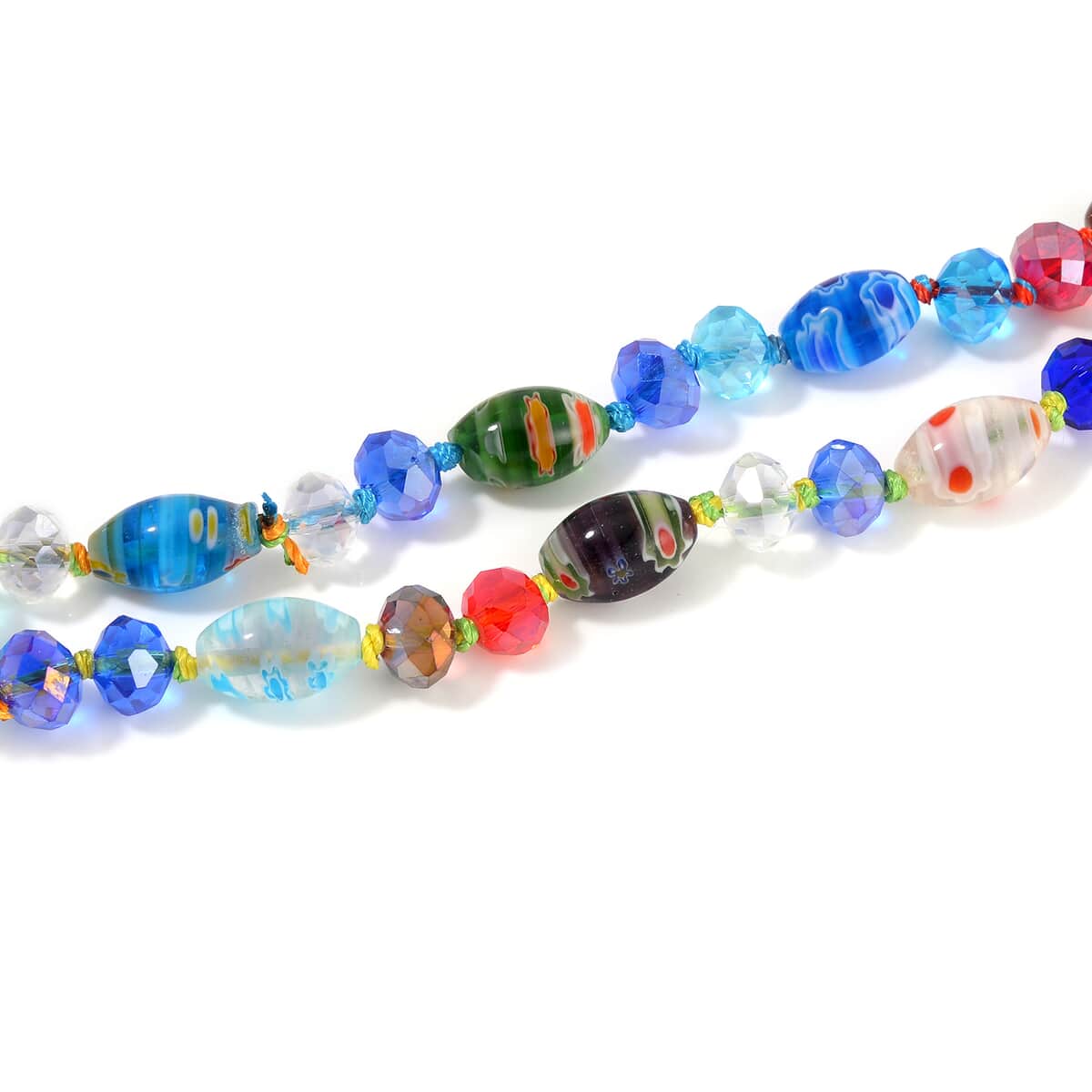 Multi Color Murano Style and Multi Color Glass Beaded Endless Necklace 46 Inches image number 3