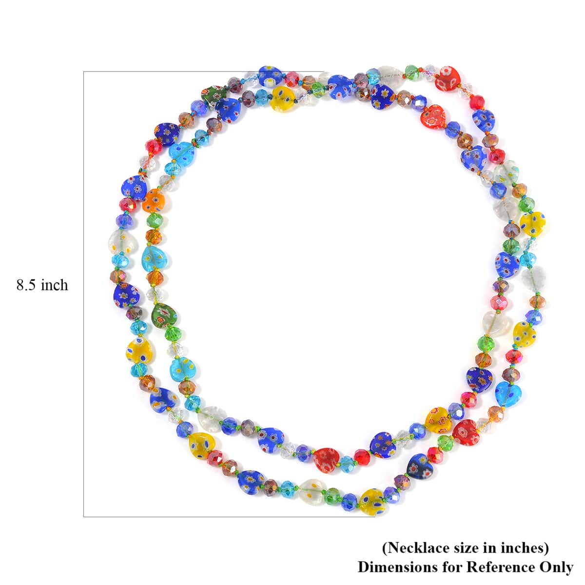 Multi Color Murano Style and Multi Color Glass Beaded Endless Necklace 46 Inches image number 4