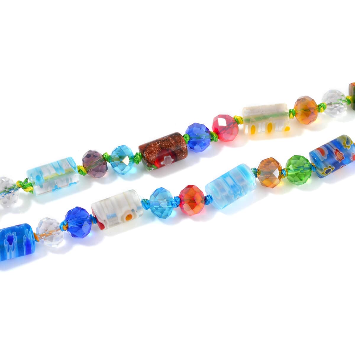 Multi Color Murano Style and Multi Color Glass Beaded Endless Necklace 46 Inches image number 3