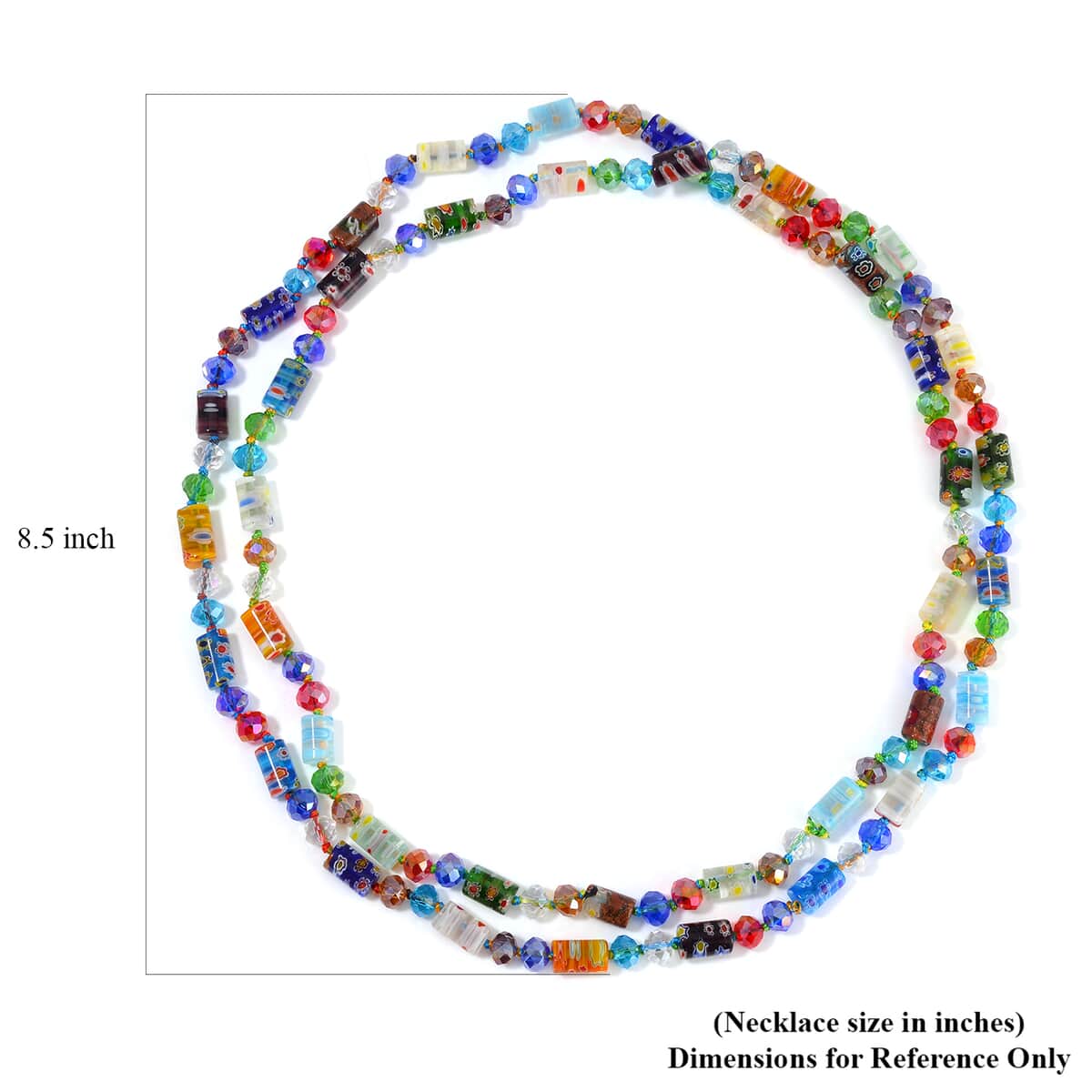 Multi Color Murano Style and Multi Color Glass Beaded Endless Necklace 46 Inches image number 4