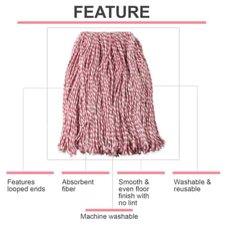 Quality Kitchen Red Wet Mop Head (100% Cotton) image number 2