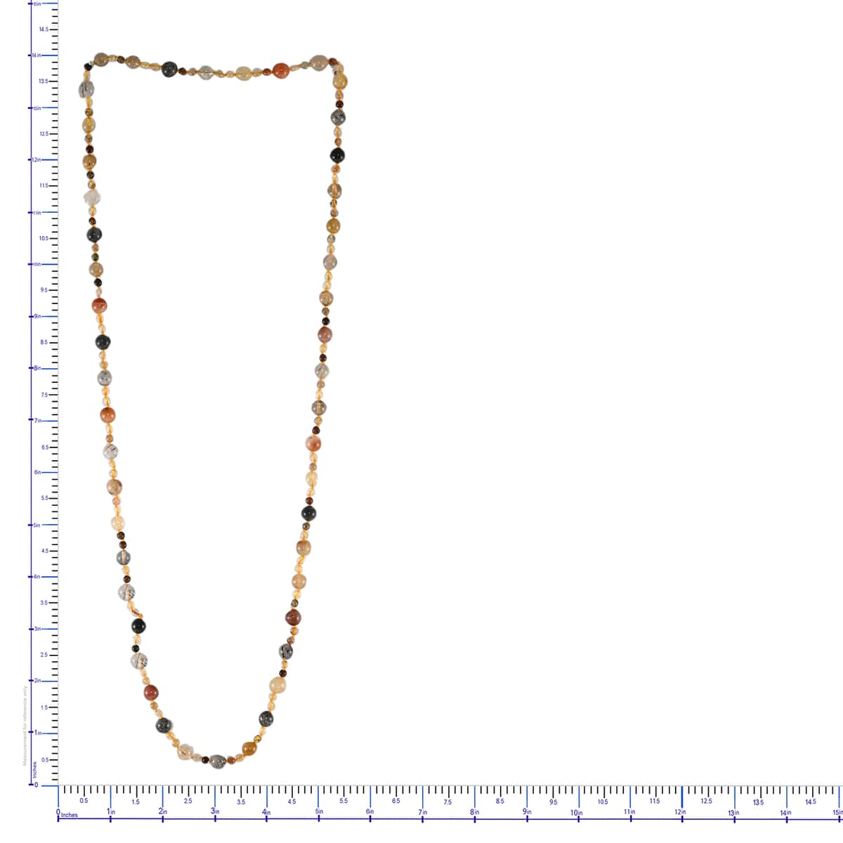 Multi Rutilated Quartz Beaded Endless Necklace 34 Inches 251.00 ctw image number 2
