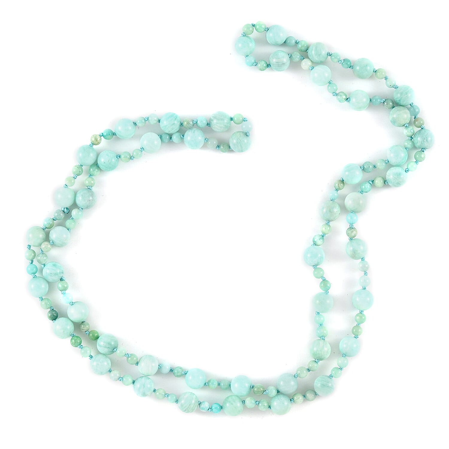 Amazonite Beaded Endless Station Necklace 34 Inches 251.00 ctw