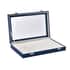 Navy Blue Faux Leather Jewelry Organizer with Acrylic Window & Latch Clasp (72 Rings Slots) image number 4