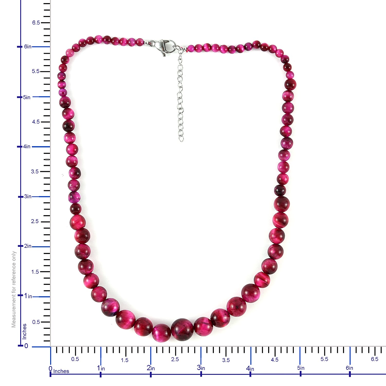 South African Pink Tigers Eye (D) Beaded Necklace 18-20 Inches in Stainless Steel 155.80 ctw