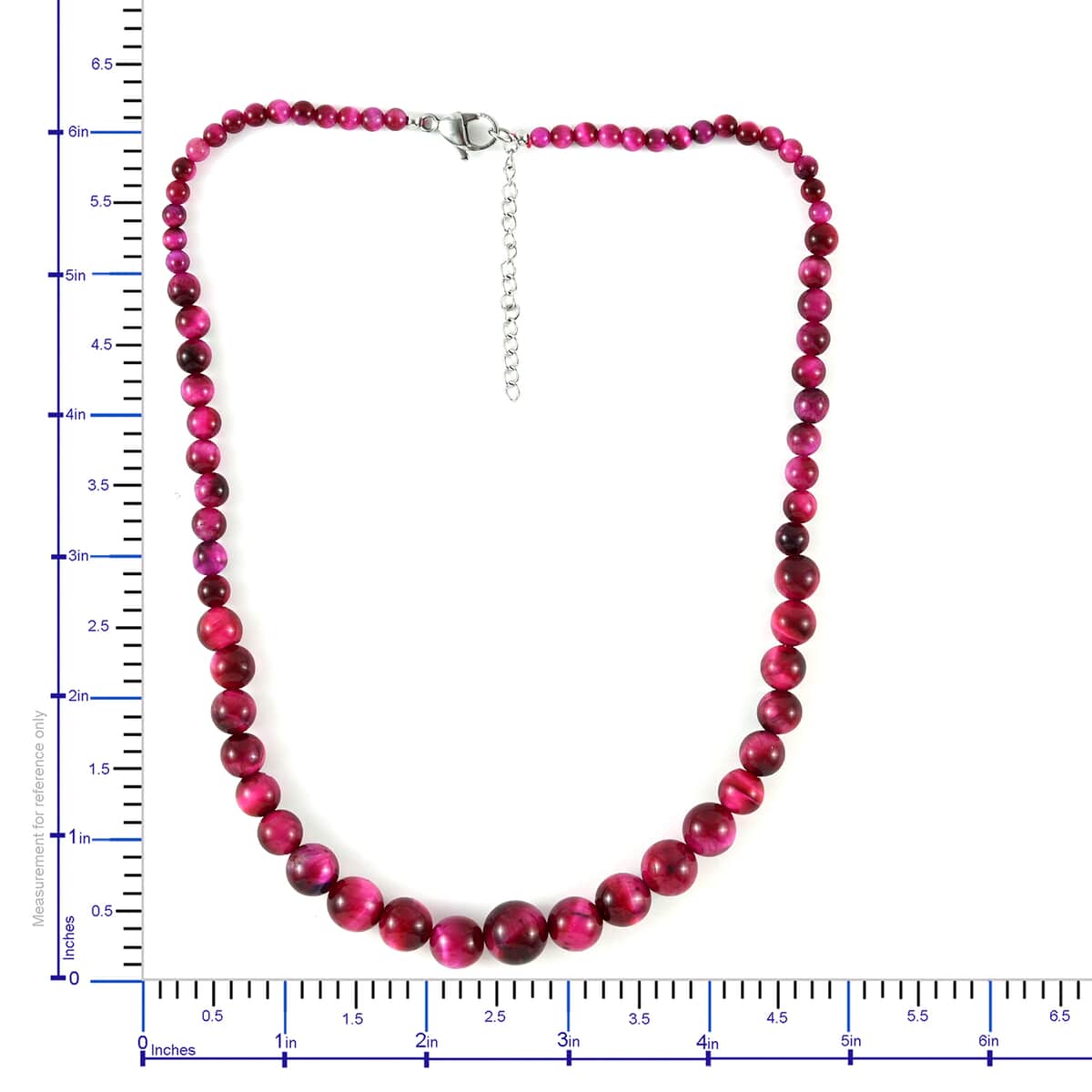 South African Pink Tigers Eye (D) Beaded Necklace 18 Inches in Stainless Steel 155.80 ctw image number 3