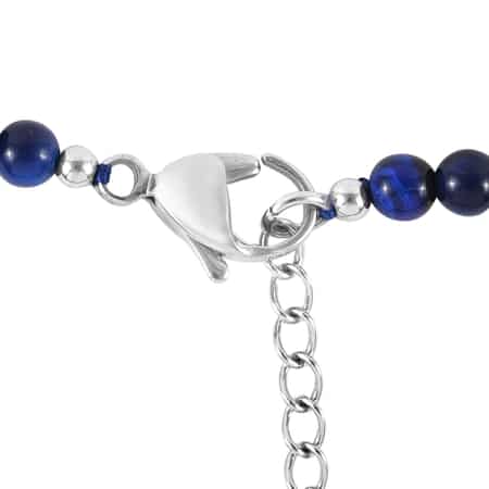 South African Blue Tigers Eye (D) Beaded Necklace 18-20Inches in Stainless Steel 155.80 ctw image number 2