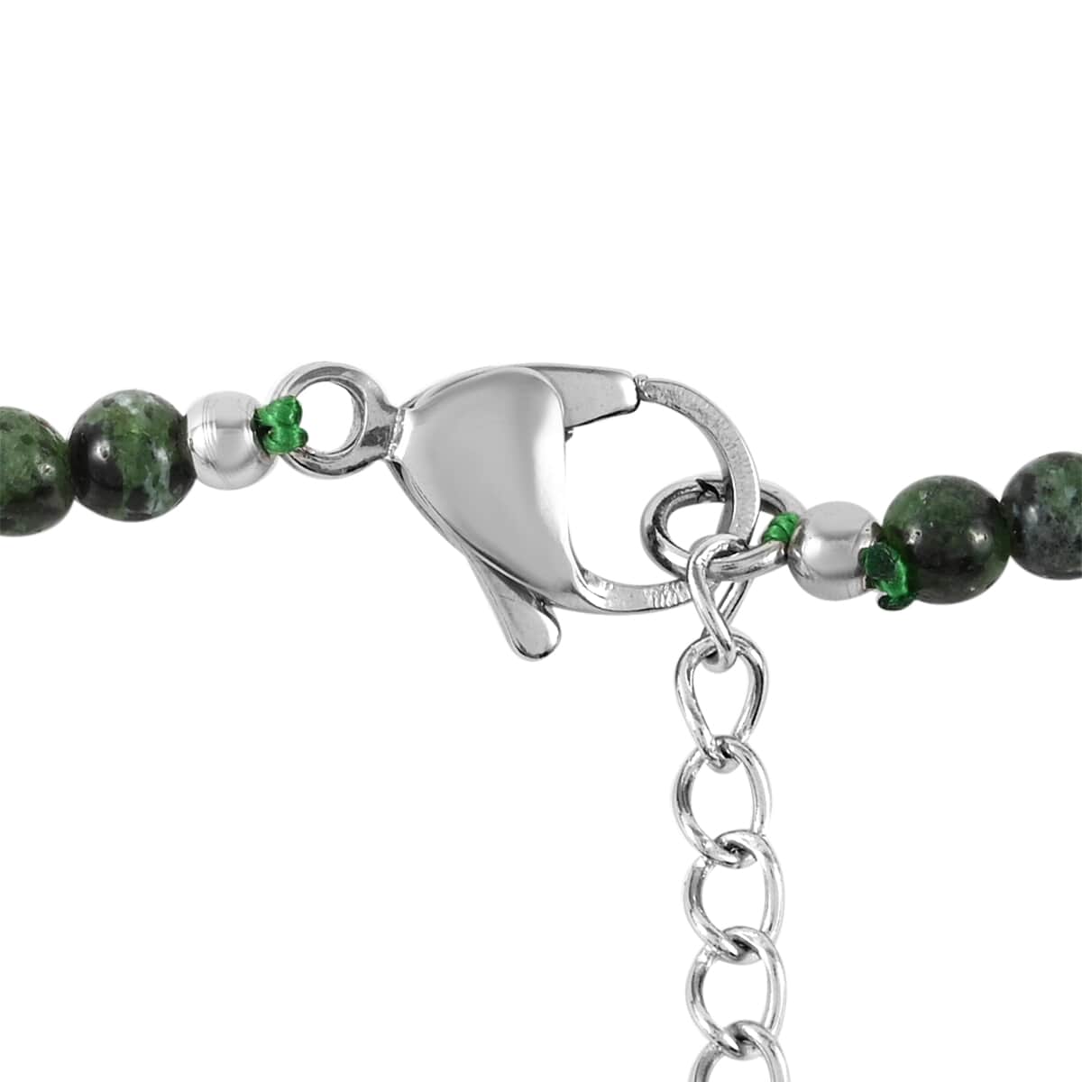 Ruby Zoisite Beaded Necklace 18-20Inches in Stainless Steel 155.80 ctw image number 2