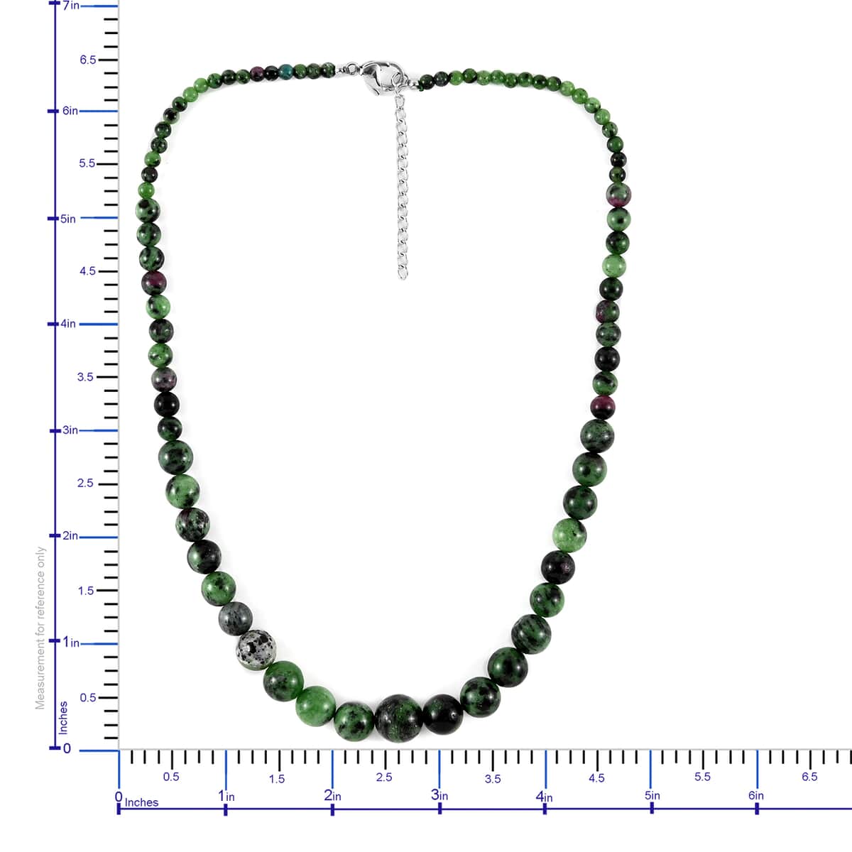 Ruby Zoisite Beaded Necklace 18-20Inches in Stainless Steel 155.80 ctw image number 3