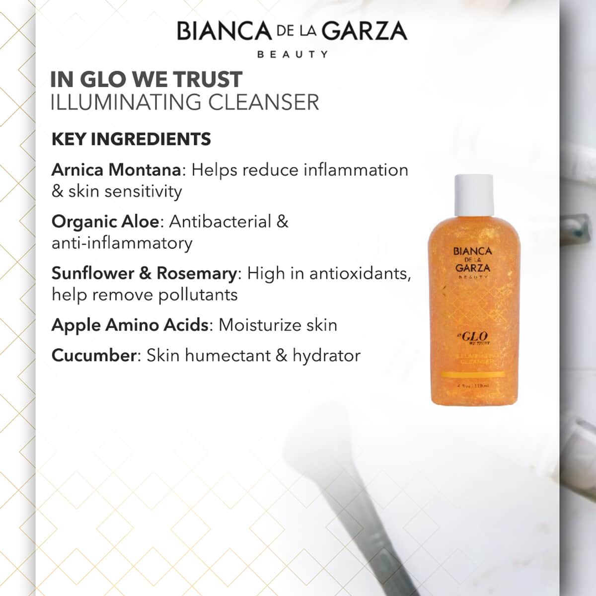 Bianca de la Garza Beauty In GLO We Trust Illuminating Cleanser 4oz image number 2