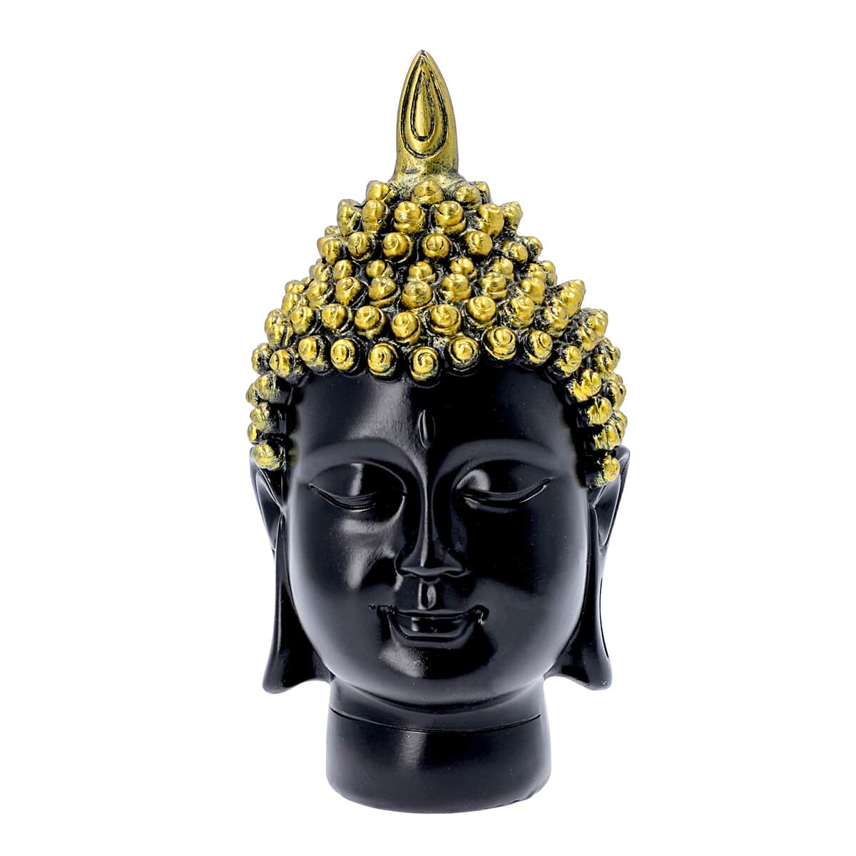 Golden and Black Buddha Head Statue image number 0
