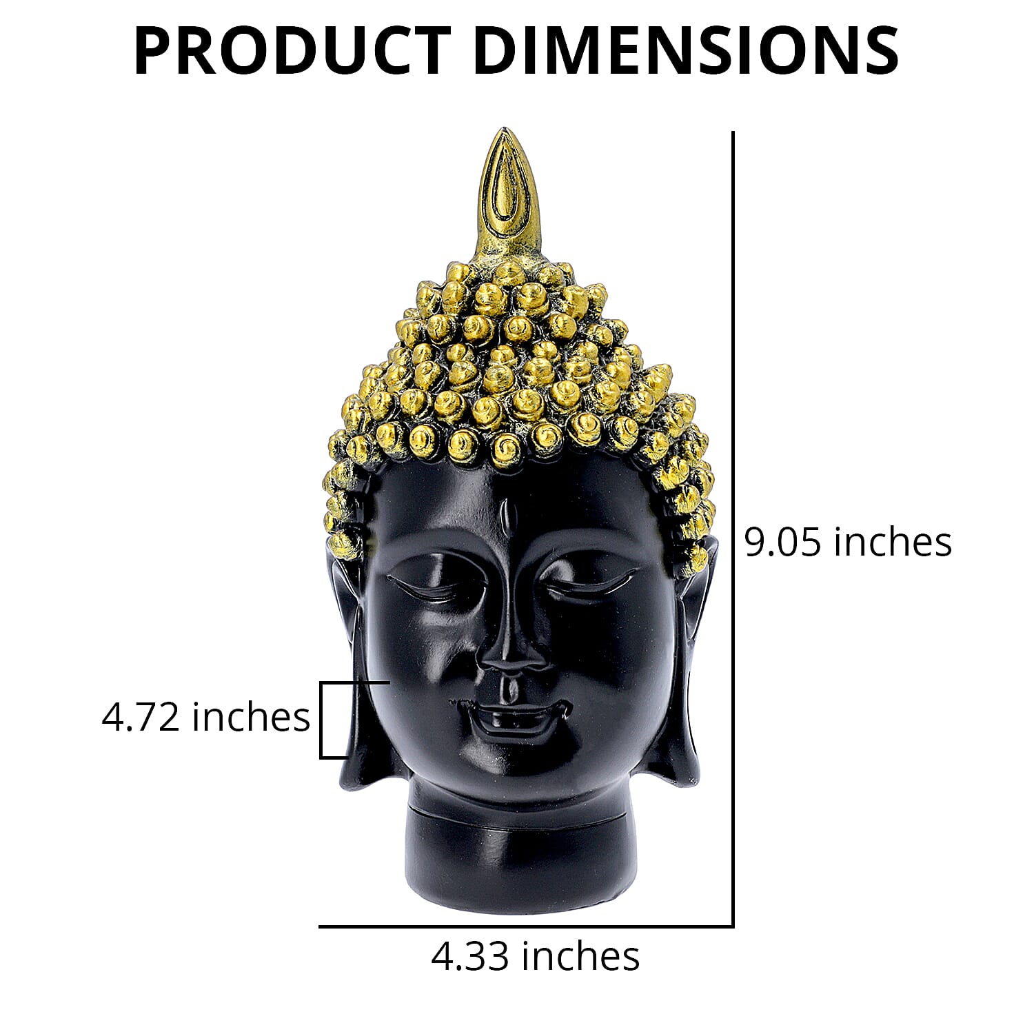 Golden and Black Buddha Head Statue