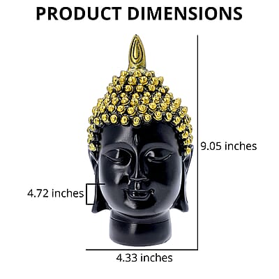 Golden and Black Buddha Head Statue