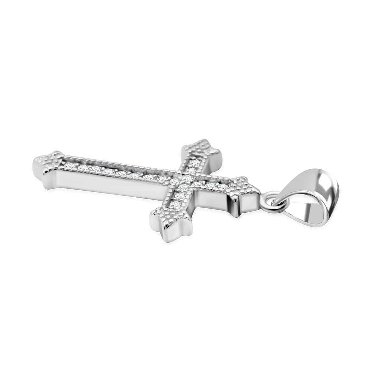 Elanza Simulated Diamond (0.38 Ct) Sterling Silver Pendant 0.38 ctw image number 0