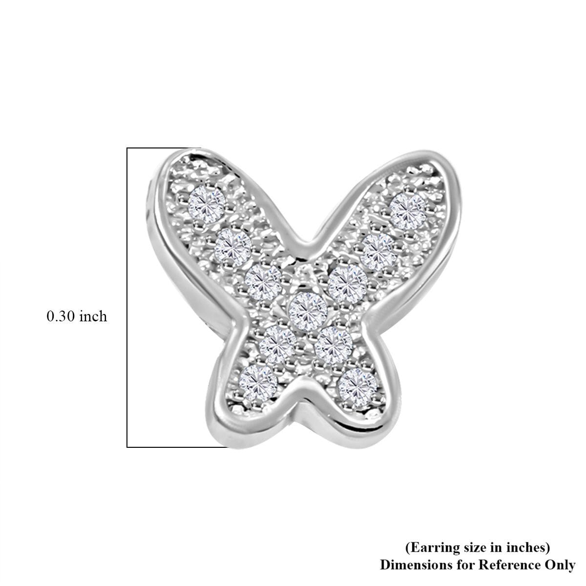 Elanza Simulated Diamond (0.44 Ct) Sterling Silver Earring 0.44 ctw image number 3