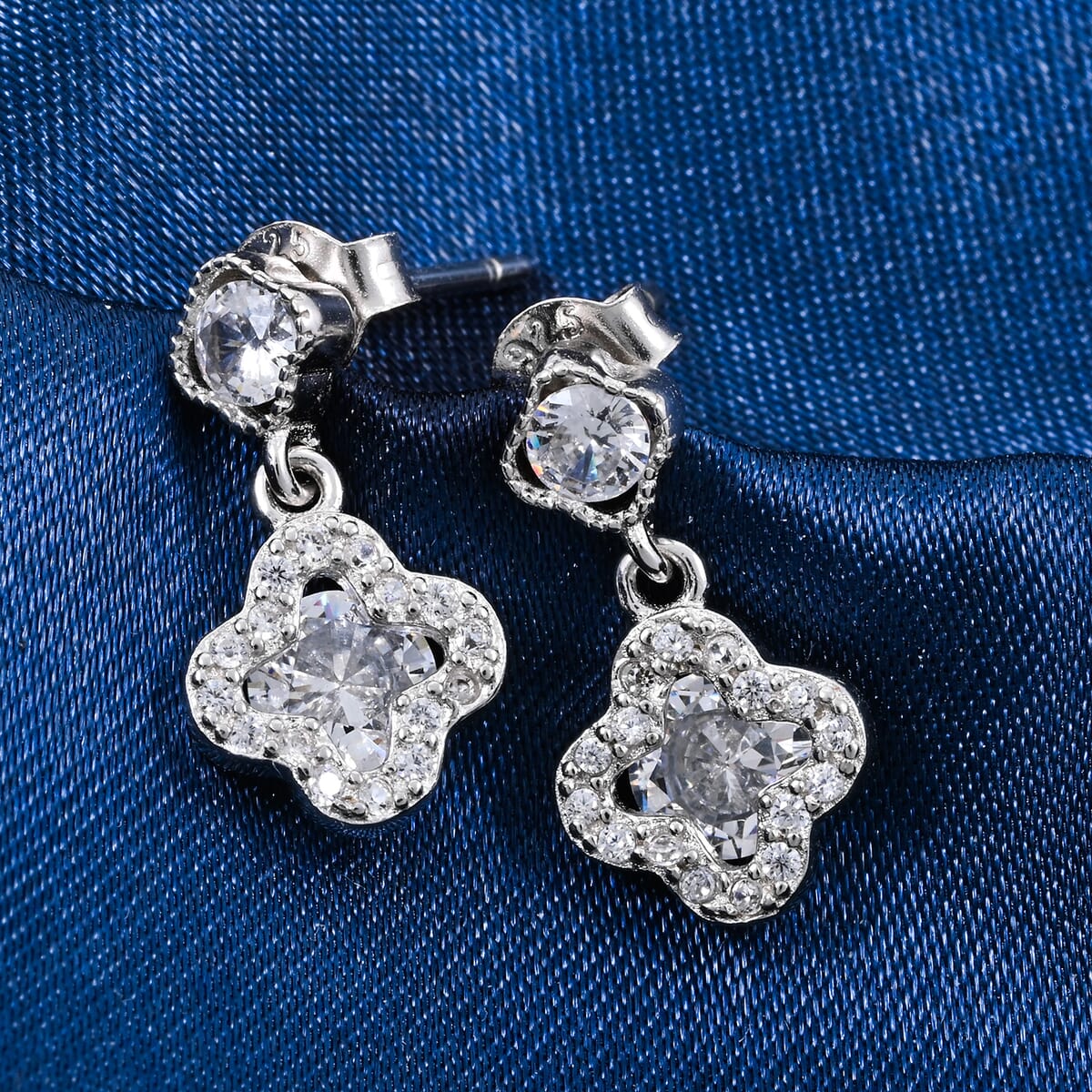Elanza Simulated Diamond (0.56 Ct) Sterling Silver Earring 0.56 ctw image number 1