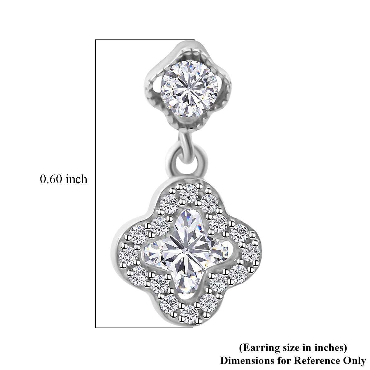 Elanza Simulated Diamond (0.56 Ct) Sterling Silver Earring 0.56 ctw