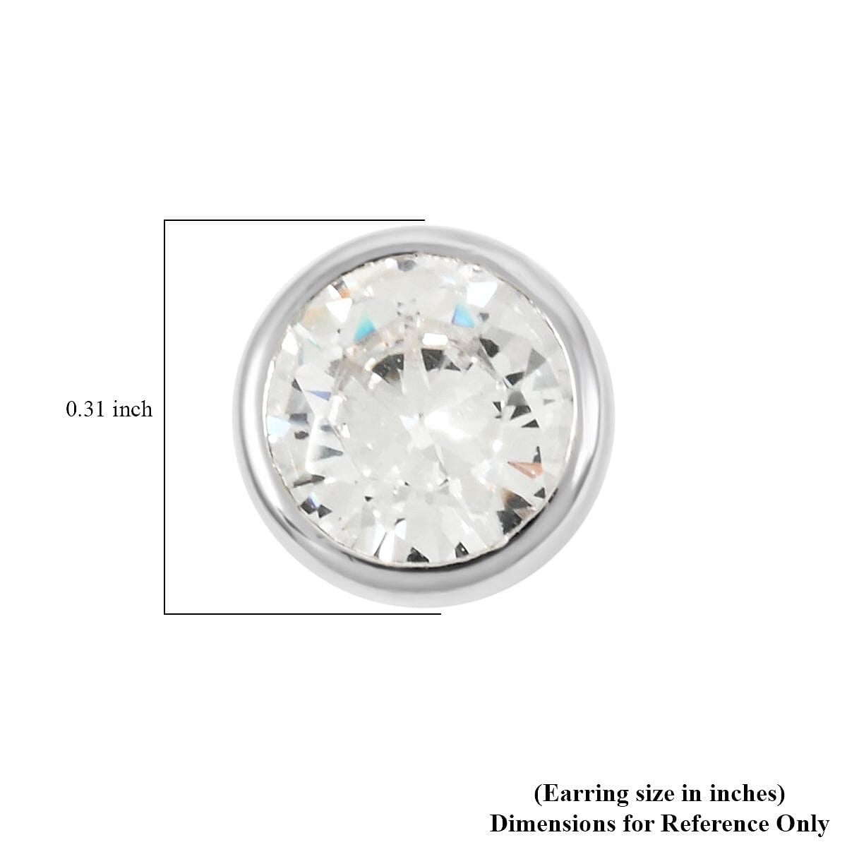 Elanza Simulated Diamond (2.00 Ct) Sterling Silver Earring 2.00 ctw
