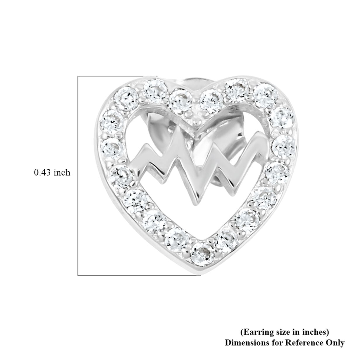 Elanza Simulated Diamond (0.80 Ct) Sterling Silver Earring 0.80 ctw image number 4