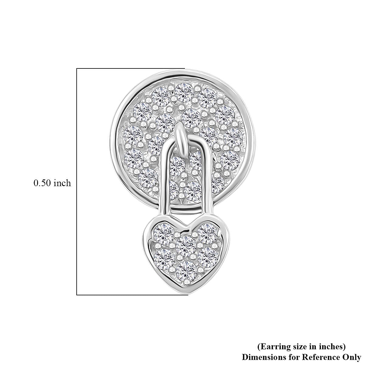 Elanza Simulated Diamond (0.81 Ct) Sterling Silver Earring 0.81 ctw image number 3