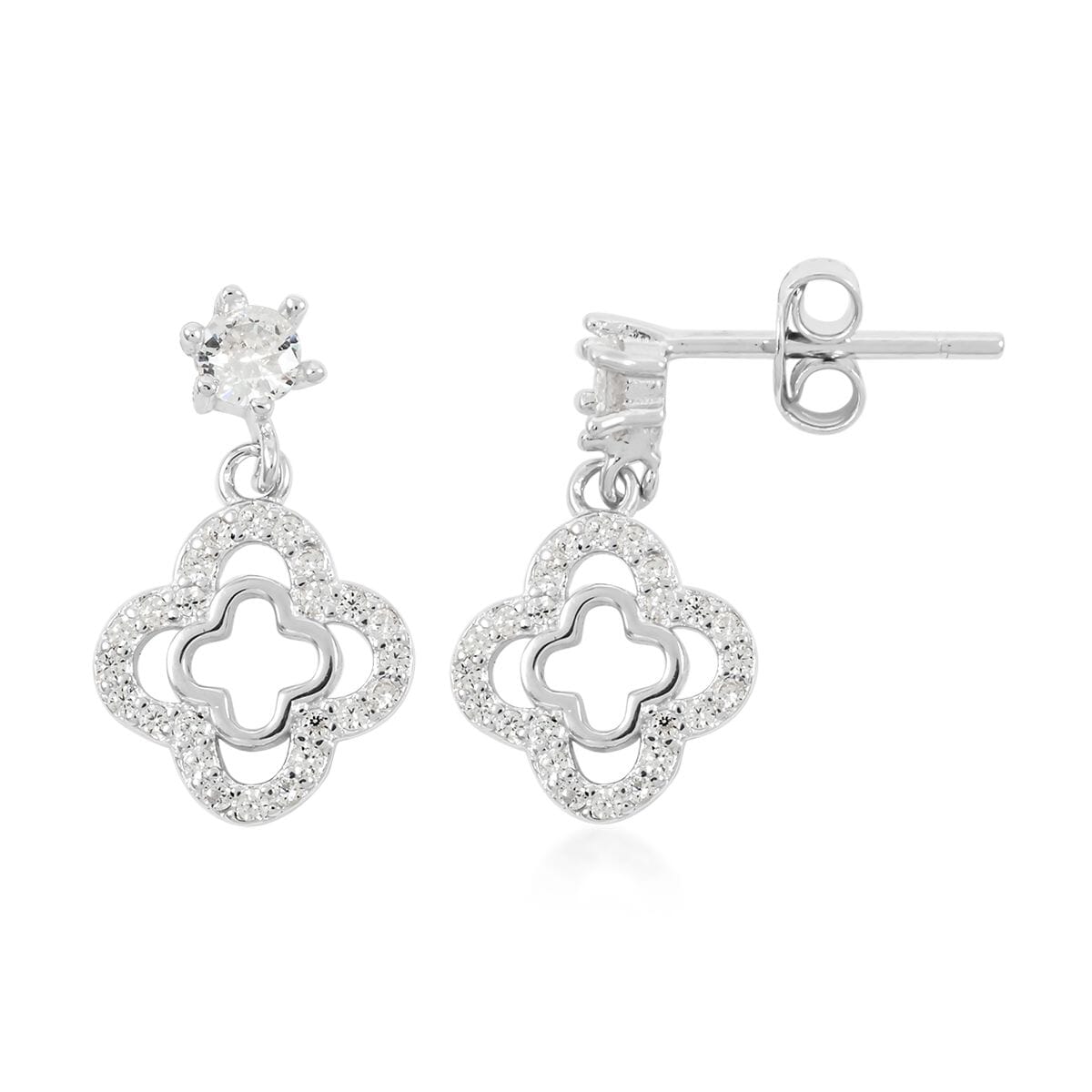 Elanza Simulated Diamond (0.58 Ct) Sterling Silver Earring 0.58 ctw image number 0