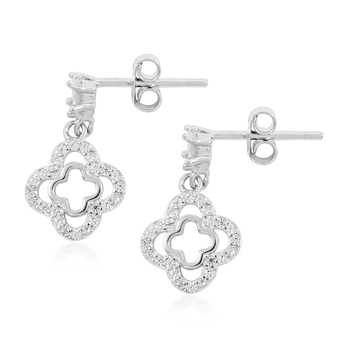Elanza Simulated Diamond (0.58 Ct) Sterling Silver Earring 0.58 ctw image number 2
