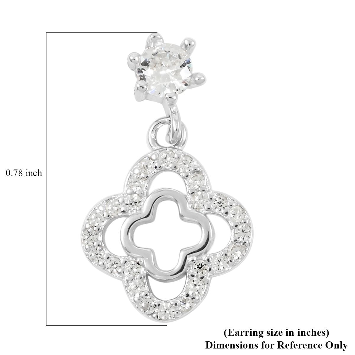 Elanza Simulated Diamond (0.58 Ct) Sterling Silver Earring 0.58 ctw image number 3