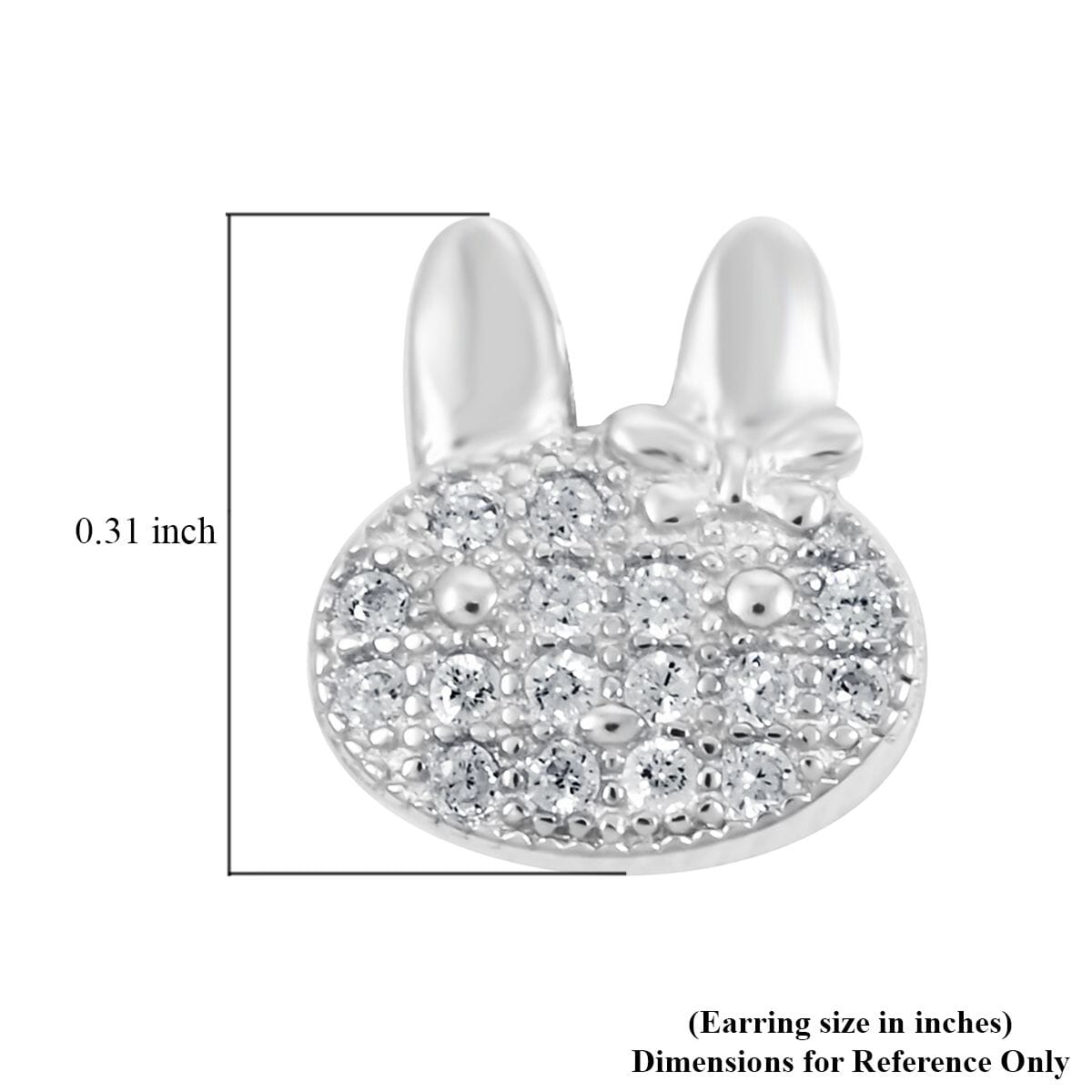 Elanza Simulated Diamond (0.76 Ct) Sterling Silver Earring 0.76 ctw image number 4